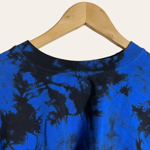 Alice + Olivia Ansley Blue Black Tie Dye Crewneck Pullover Sweater Size S - Picture 3 of 9